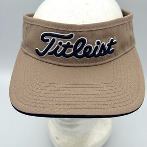 Titleist Pro V1 Adjustable Golf Visor Cap Khaki Navy Low Profile New